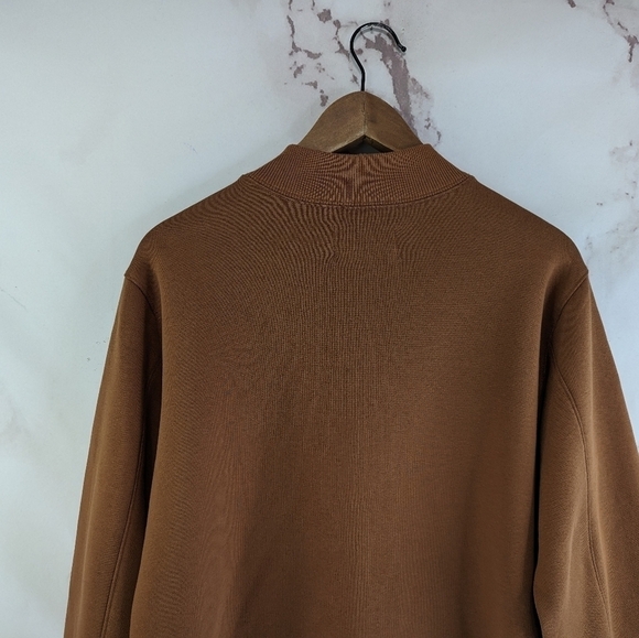 Everlane Sweatshirt Women XS Cocoa The ReNew Mock Neck Fleece Pullover Sweater - Picture 8 of 13
